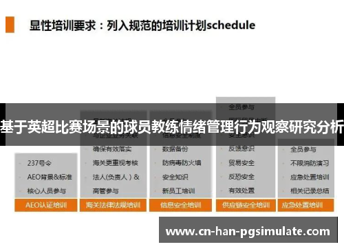 基于英超比赛场景的球员教练情绪管理行为观察研究分析